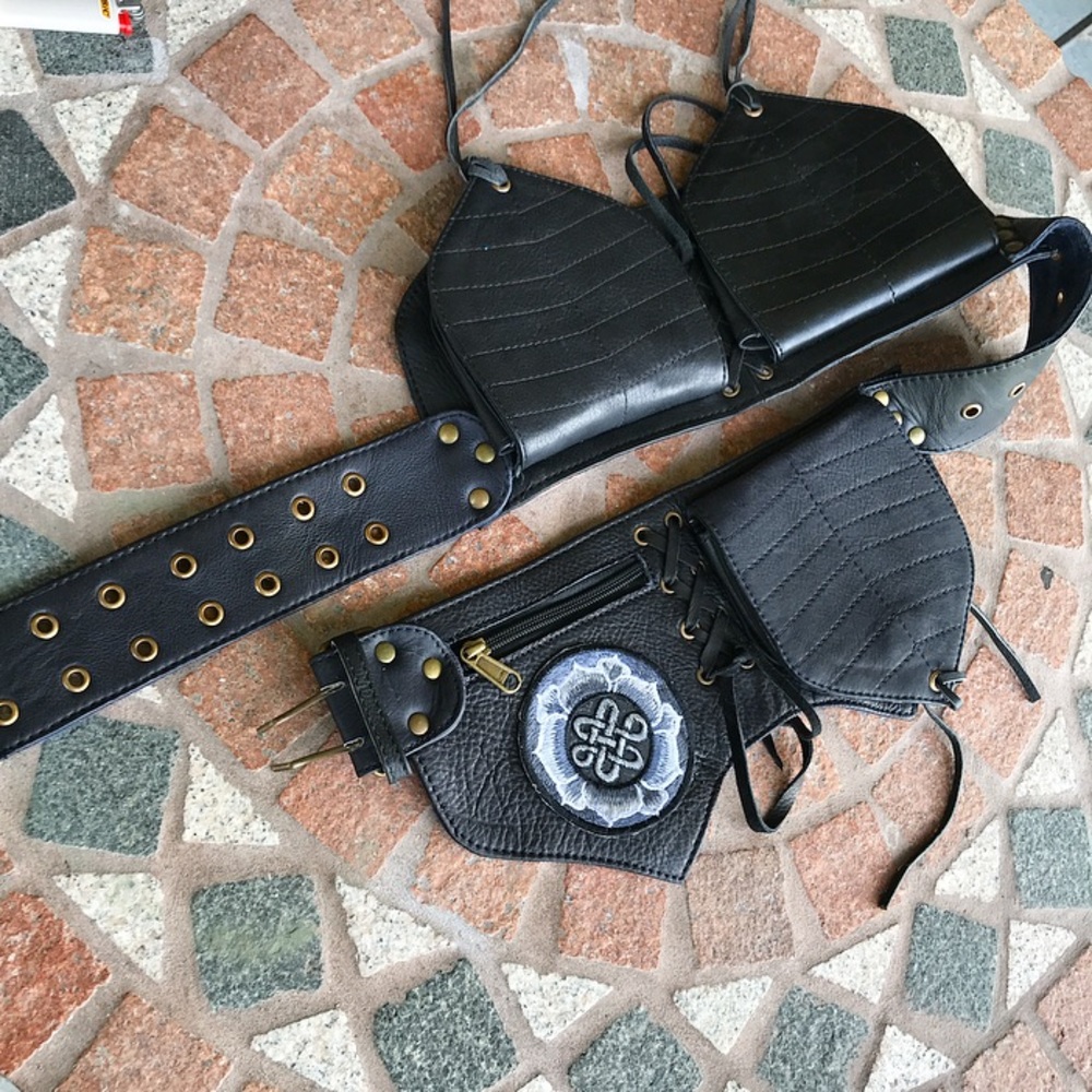 Fanny pack festival boho belt bag celtic patch - Picture 3 of 8